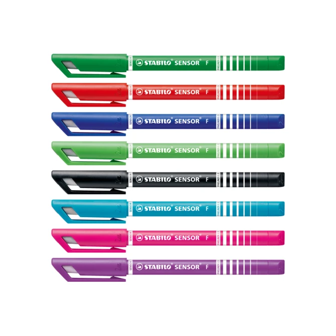 Fineliner STABILO Sensor 189/8 fijn assorti etui à 8 stuks