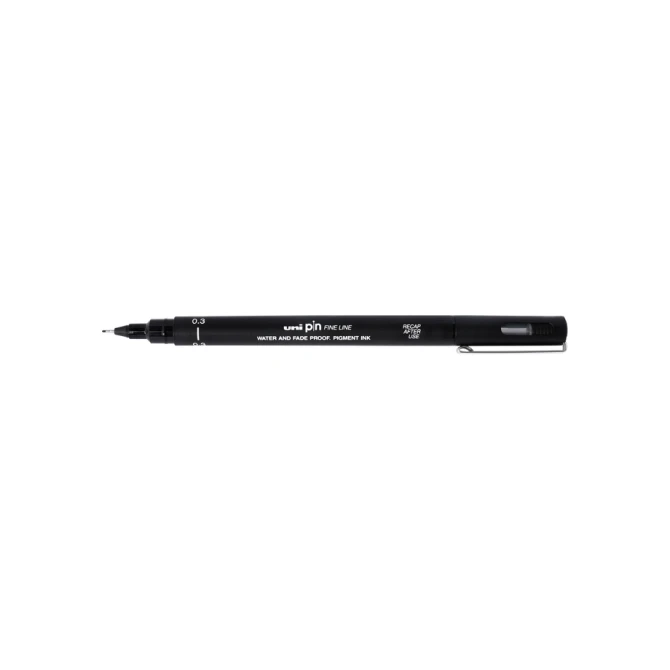 Fineliner Uni-ball Pin 0.3mm zwart