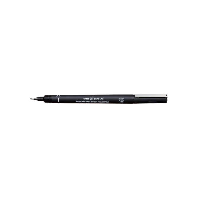 Fineliner Uni-ball Pin 0.6mm zwart