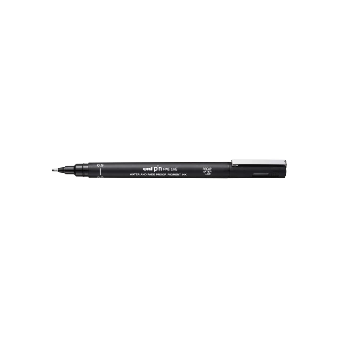 Fineliner Uni-ball Pin 0.9mm zwart