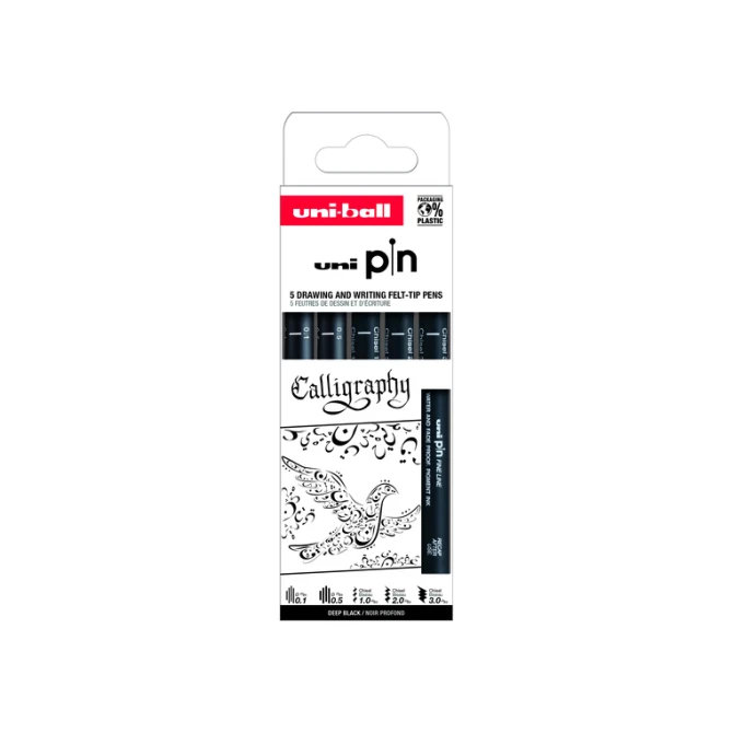 Fineliner Uni-ball Pin Calligraphie set à 5 stuks assorti