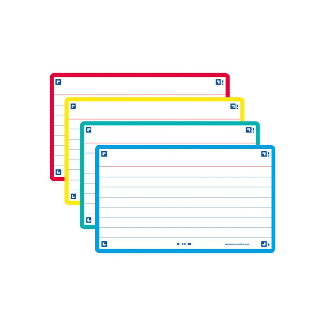 Flashcard Oxford 2.0 75x125mm 80 vel 250gr lijn assorti
