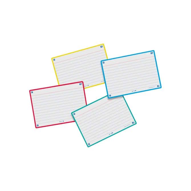 Flashcard Oxford 2.0 75x125mm 80 vel 250gr lijn assorti