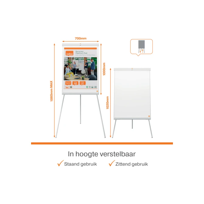 Flipover Nobo Premium Plus staal driepootstatief