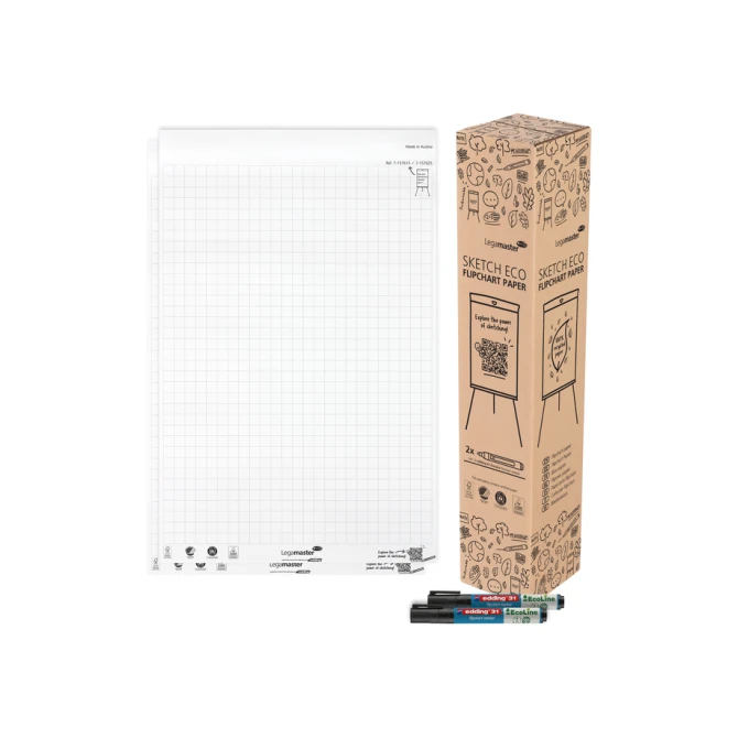 Flipoverpapier Legamaster SKETCH ECO raster 2x 50 vellen