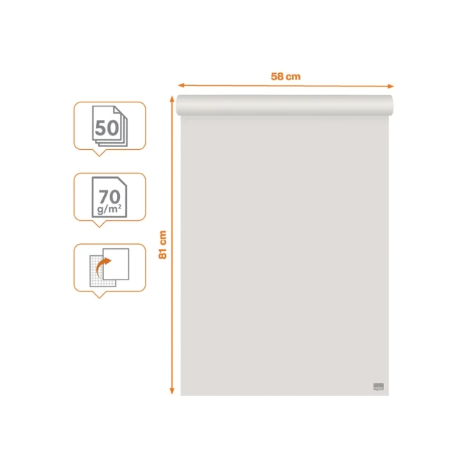 Flipoverpapier Nobo gerecycled 58x81cm dubbelzijdig rol 50 vel