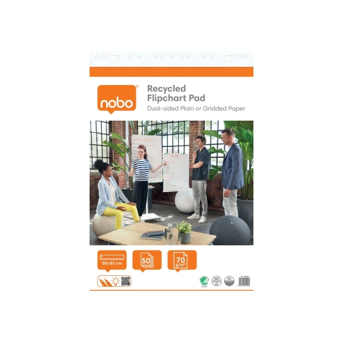 Flipoverpapier Nobo premium 60x85cm dubbelzijdig rol 50 vel