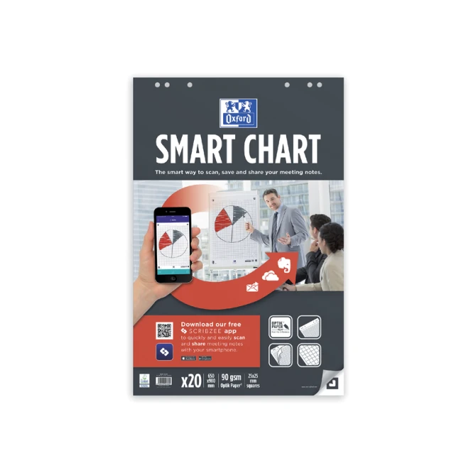 Flipoverpapier Oxford smart 650x980mm ruit 90 gram 20 vel
