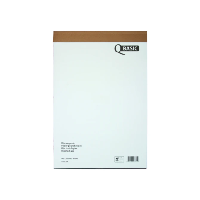 Flipoverpapier Qbasic 65x95cm 40 vel ongevouwen ruit