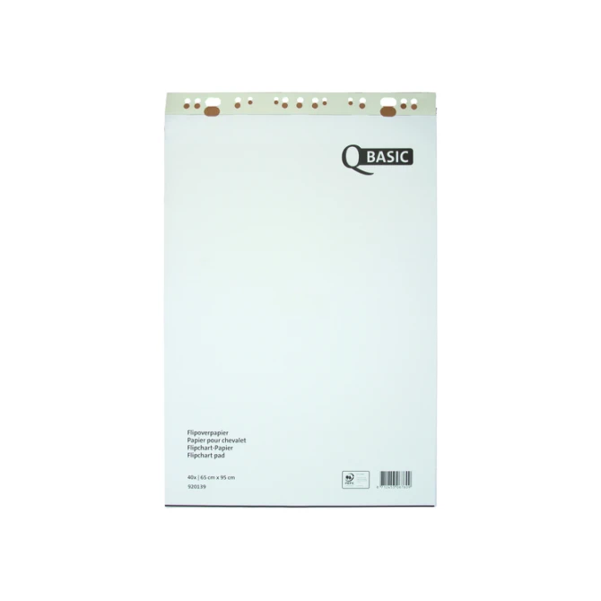 Flipoverpapier Qbasic 65x95cm 40 vel ongevouwen ruit