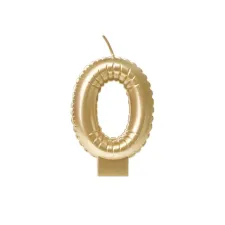 Foil balloon candle gold 0