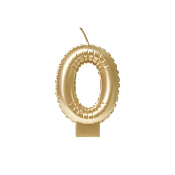 Foil balloon candle gold 0