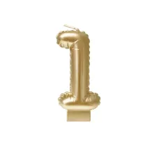 Foil balloon candle gold 1