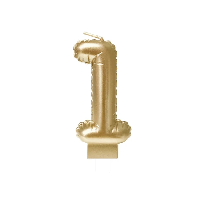 Foil balloon candle gold 1