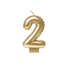 Foil balloon candle gold 2