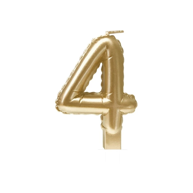 Foil balloon candle gold 4