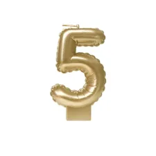 Foil balloon candle gold 5