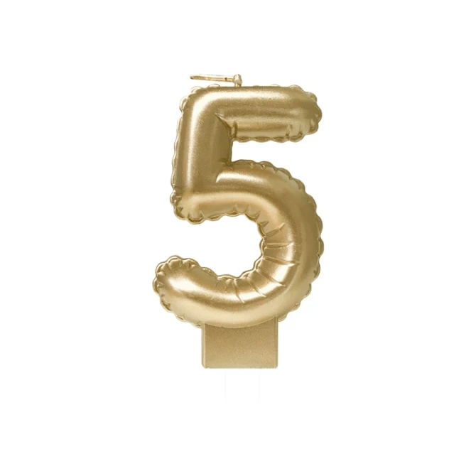 Foil balloon candle gold 5