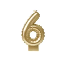 Foil balloon candle gold 6