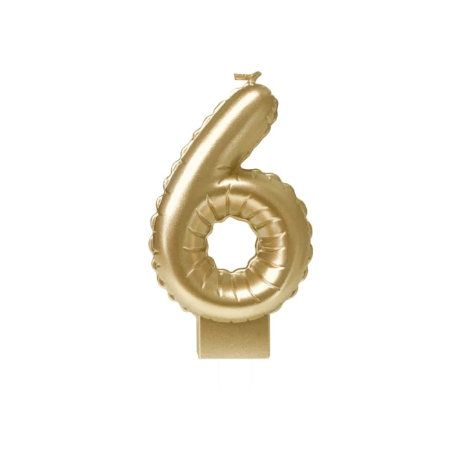 Foil balloon candle gold 6