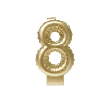 Foil balloon candle gold 8