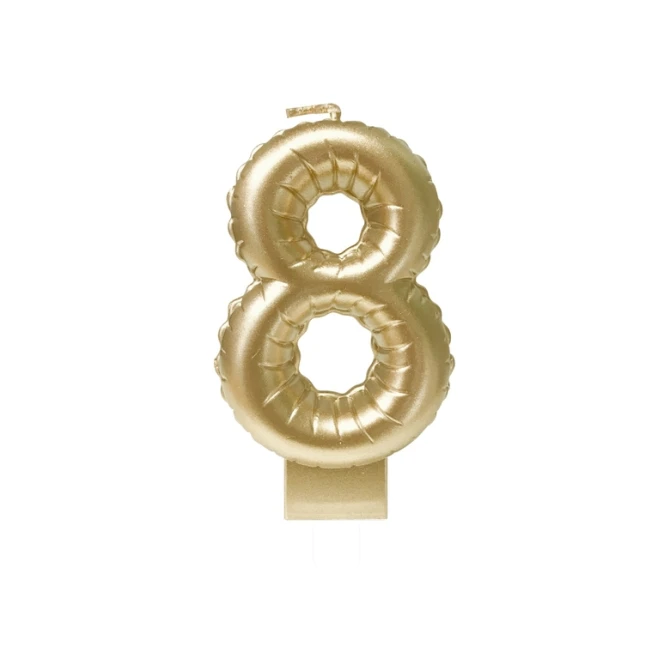 Foil balloon candle gold 8