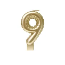 Foil balloon candle gold 9
