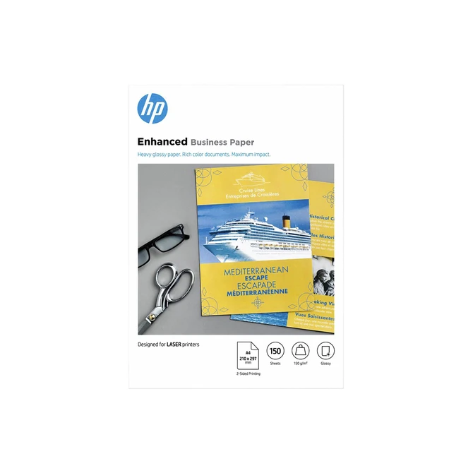 Fotopapier laser HP CG965A 150gr A4 glans wit 150 vel