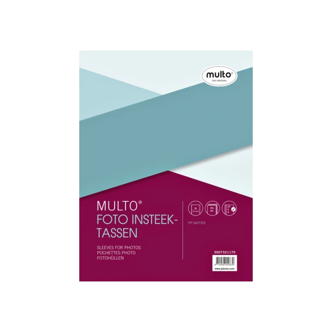 Fototas Multo A4 23-gaats 3-vaks 10x15cm + schrijfstrook PP transparant 10 stuks