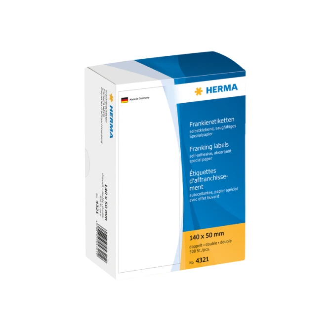 Frankeeretiket HERMA 4321 dubbel 140x50mm 500stuks