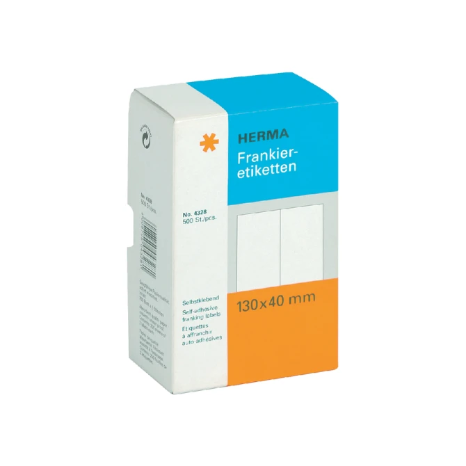 Frankeeretiket HERMA 4328 dubbel 130x40mm 500stuks