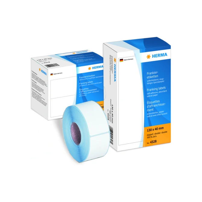 Frankeeretiket HERMA 4329 dubbel 163x45mm 500stuks