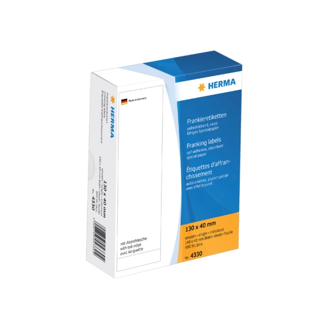 Frankeeretiket HERMA 4330 130x40mm 500stuks