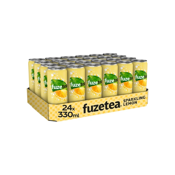 Frisdrank Fuze Tea Black Tea sparkling lemon blik 330ml