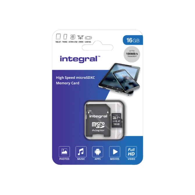 Geheugenkaart Integral microSDHC V10 16GB