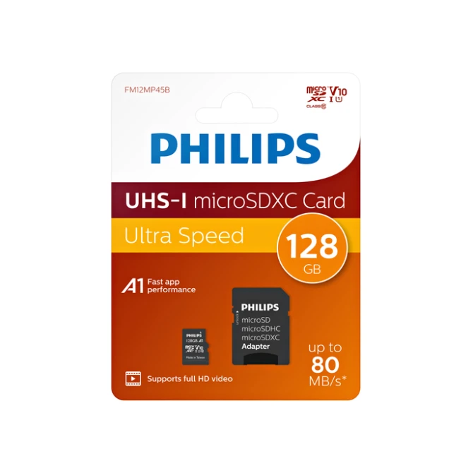 Geheugenkaart Philips micro SDXC Class 10 UHS-I U1 128GB