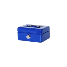 Geldkist MAUL met muntgleuf en slot 125x95x60mm blauw