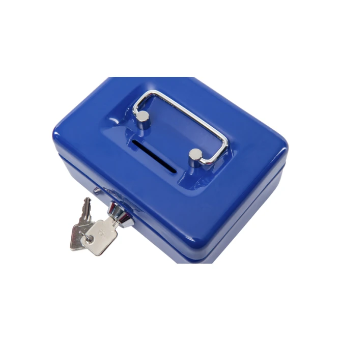 Geldkist MAUL met muntgleuf en slot 125x95x60mm blauw