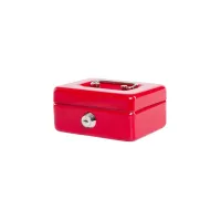 Geldkist MAUL met muntgleuf en slot 125x95x60mm rood
