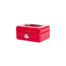 Geldkist MAUL met muntgleuf en slot 125x95x60mm rood