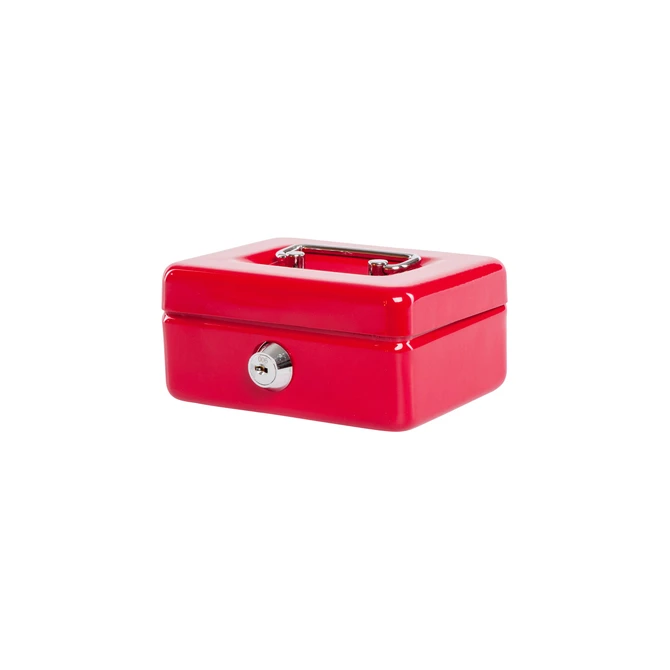 Geldkist MAUL met muntgleuf en slot 125x95x60mm rood