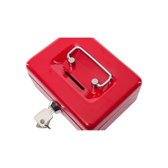 Geldkist MAUL met muntgleuf en slot 125x95x60mm rood
