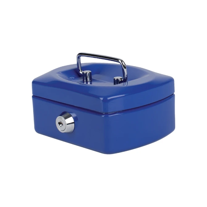 Geldkist Pavo met muntgleuf 125x95x60mm blauw