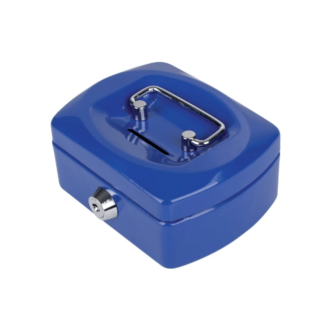 Geldkist Pavo met muntgleuf 125x95x60mm blauw