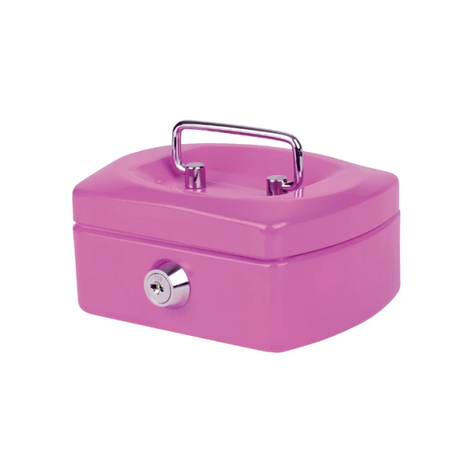 Geldkist Pavo met muntgleuf 125x95x60mm roze