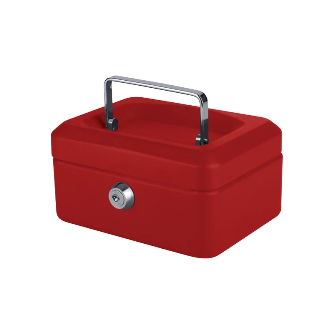 Geldkist Quantore 150x115x80mm rood