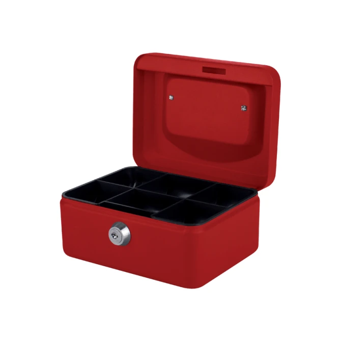 Geldkist Quantore 150x115x80mm rood