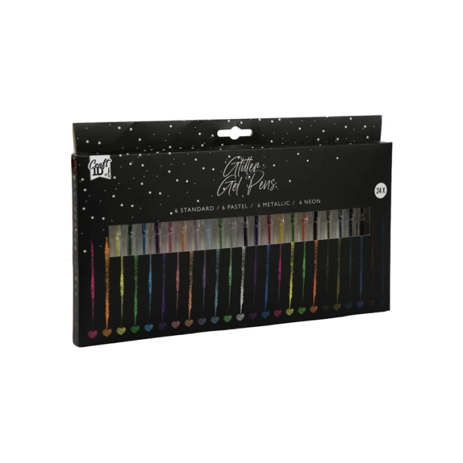Gelpennen Craft ID glitter set à 24 kleuren