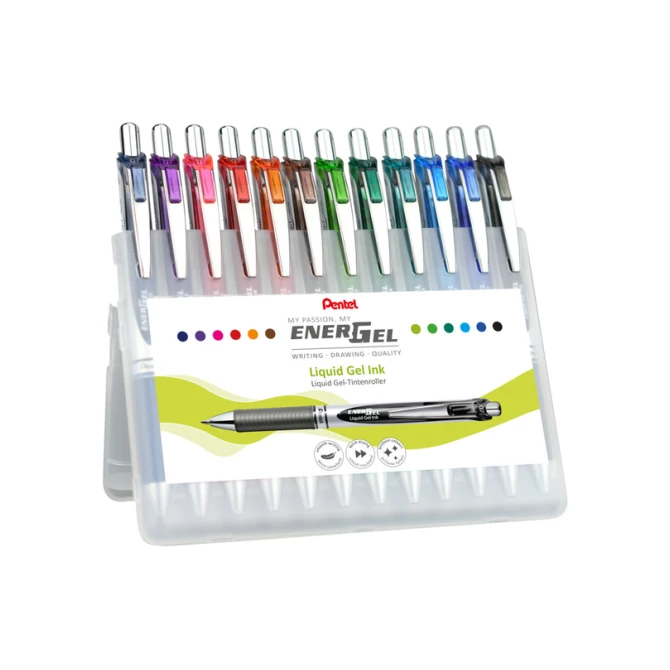 Gelschrijver Pentel BL77 Energel medium assorti 12 stuks