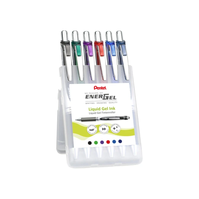 Gelschrijver Pentel BL77 Energel medium assorti 6 stuks
